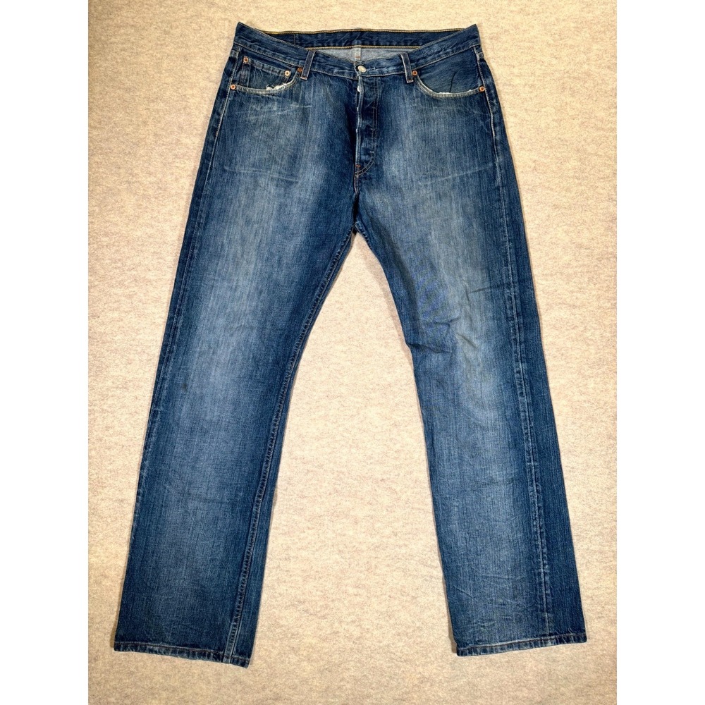 Levis‎ 501 Original Regular Fit Jeans Mens 36x34 Blue Denim Cotton Straight Leg